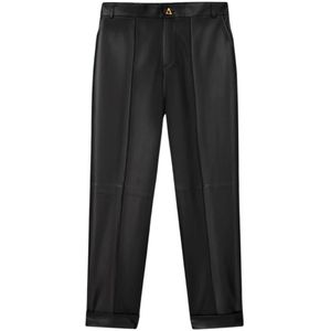 Aeron, Dames, Broeken, Zwart, Maat: 2XS Leer,