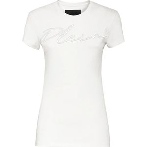 Philipp Plein, Dames, Tops, Wit, Maat: XL Katoen,