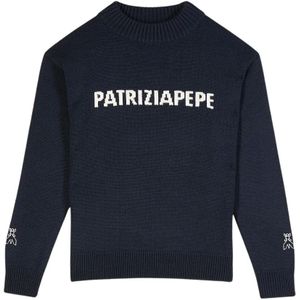 Patrizia Pepe, Dames, Truien, Blauw, Maat: M Wol,