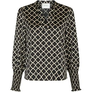 Neo Noir, Dames, Blouses & Shirts, Zwart, Maat: S