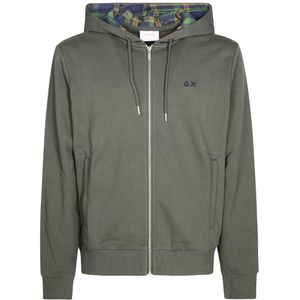 Sun68, Heren, Sweatshirts & Hoodies, Groen, Maat: S Katoen,