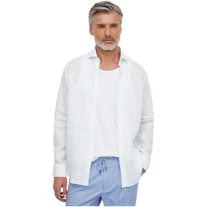 Boss, Heren, Overhemden, Wit, Maat: S Linnen,