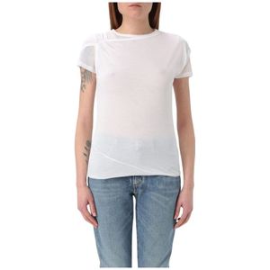 Pinko, Dames, Tops, Wit, Maat: L Zijde,