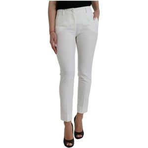 Dolce & Gabbana, Dames, Broeken, Wit, Maat: 2XS Wol,