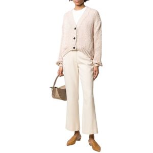 Roberto Collina, Dames, Truien, Beige, Maat: M Katoen,