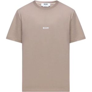Msgm, Heren, Tops, Beige, Maat: M Katoen,