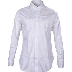 Xacus, Heren, Overhemden, Wit, Maat: S Katoen,