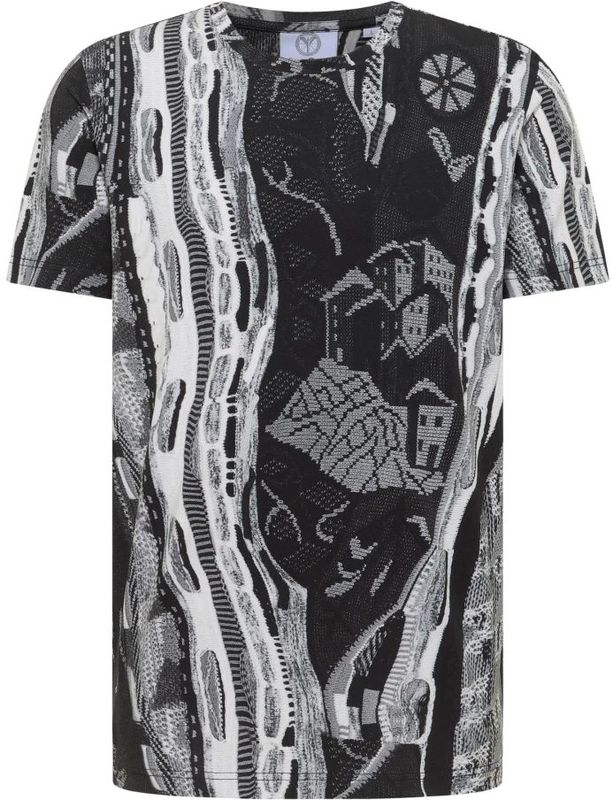 Carlo Colucci - Knitprint T-Shirt - Veelkleurig - Katoen