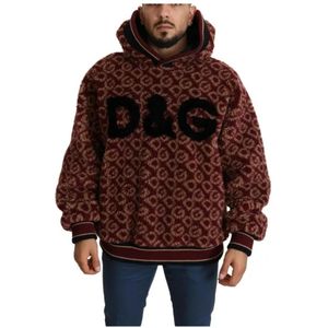 Dolce & Gabbana, Heren, Sweatshirts & Hoodies, Rood, Maat: M Wol,