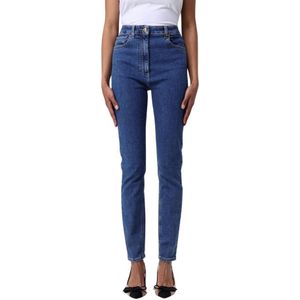 Elisabetta Franchi, Dames, Jeans, Blauw, Maat: W30 Katoen,