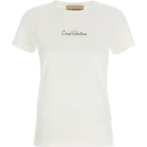 Valentino Garavani, Dames, Tops, Wit, Maat: S Katoen,