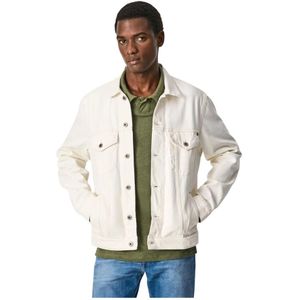 Pepe Jeans, Heren, Jassen, Wit, Maat: XL Denim,