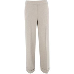 Le Tricot Perugia, Dames, Broeken, Beige, Maat: S Leer,