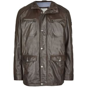 Bugatti - Leren Parka Jas - Bruin - Heren