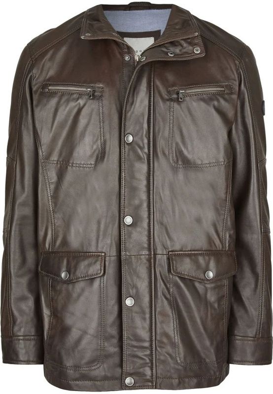 Bugatti - Leren Parka Jas - Bruin - Heren