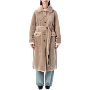 Urbancode, Dames, Jassen, Beige, Maat: L Suède,