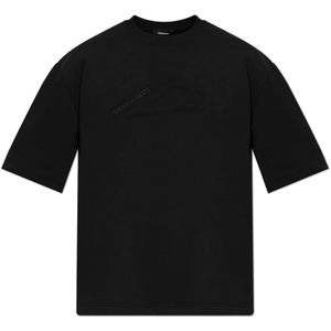 Dsquared2, Heren, Tops, Zwart, Maat: L Katoen,
