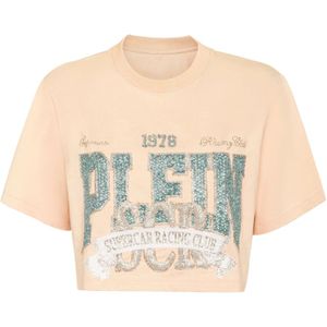 Philipp Plein, Dames, Tops, Roze, Maat: XS Katoen,