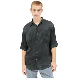 Acne Studios, Heren, Overhemden, Zwart, Maat: L Viscose,