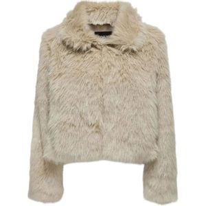 Onlmanny - Jas van Synthetisch Bont - Kort - Lange Mouwen - Knoopsluiting