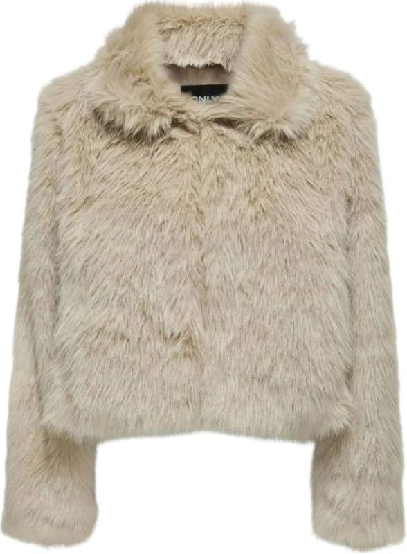 Onlmanny - Jas van Synthetisch Bont - Kort - Lange Mouwen - Knoopsluiting