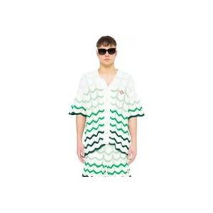 Casablanca Golf Textuur Shirt , Green , Heren , Maat: M