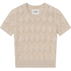 Aeron, Dames, Truien, Beige, Maat: S Katoen,