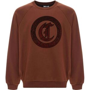 Just Cavalli, Heren, Sweatshirts & Hoodies, Bruin, Maat: XL
