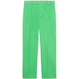 Jacquemus Groene broek met hoge taille en rechte pijpen , Green , Dames , Maat: 2XL