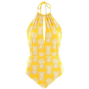 La DoubleJ, Dames, Badkleding, Geel, Maat: S Polyamide,