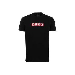 Dsquared2 Heren Dsq2 patch T-Shirt Zwart , Black , Heren , Maat: 2XL