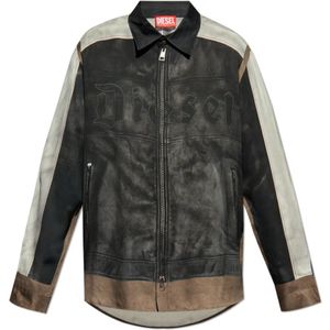 Diesel - Light Jacket - Leren Jas - Zwart
