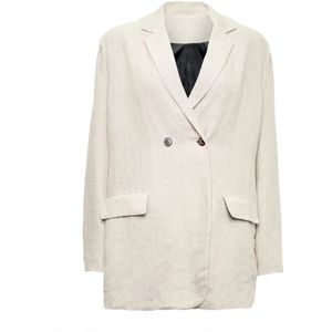 Tiffany, Dames, Jassen, Beige, Maat: M Linnen,
