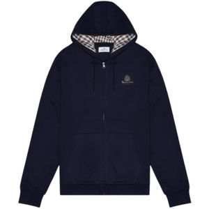 Aquascutum, Heren, Sweatshirts & Hoodies, Blauw, Maat: 3XL Katoen,