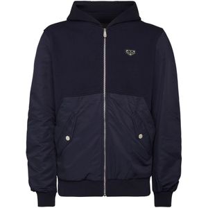 Philipp Plein, Heren, Sweatshirts & Hoodies, Blauw, Maat: XS Katoen,