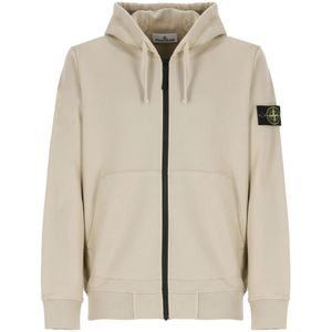 Stone Island, Heren, Sweatshirts & Hoodies, Beige, Maat: L Katoen,