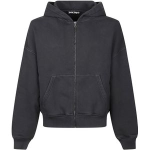 Palm Angels, Heren, Sweatshirts & Hoodies, Zwart, Maat: XL Katoen,