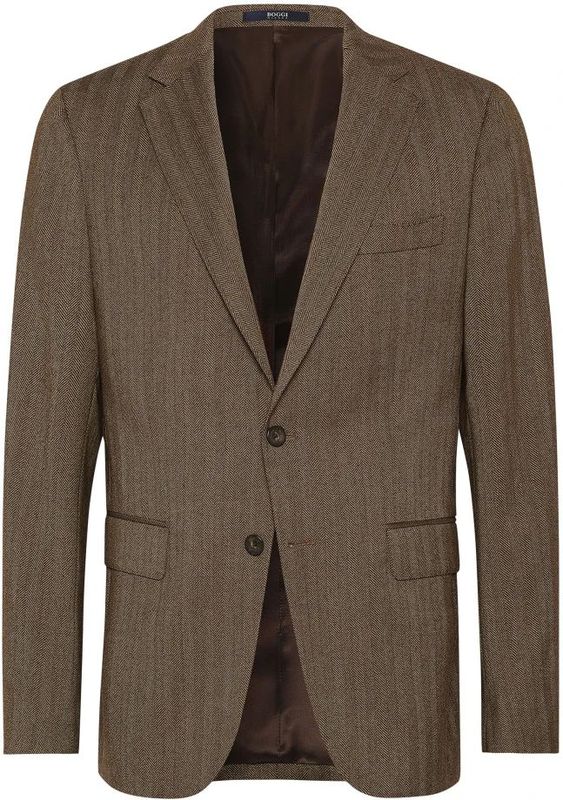 Boggi Milano, Heren, Jassen, Bruin, Maat: S Wol,