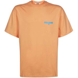 Msgm, Heren, Tops, Oranje, Maat: S Katoen,