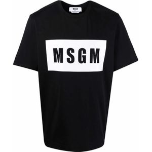 Msgm, Heren, Tops, Zwart, Maat: S