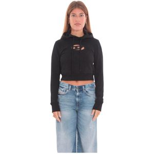 Diesel, Dames, Sweatshirts & Hoodies, Zwart, Maat: XS Katoen,