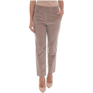 Weekend Max Mara, Dames, Broeken, Beige, Maat: XL Velours,