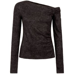 Lumia - Haltertop - Zwart - Glanzende Lurexmix - Aansluitende Pasvorm