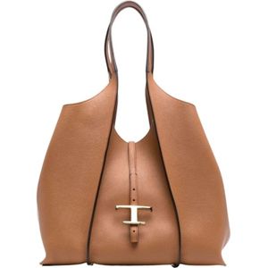 Tod's Mini T Timeless Shopping Bag , Brown , Dames , Maat: ONE Size