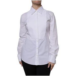 Dolce & Gabbana - Collared Long Sleeves Dress Shirt - Wit - Katoen