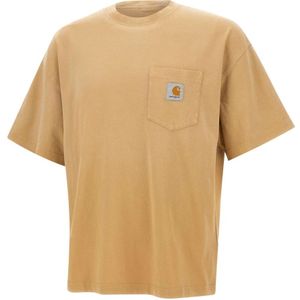 Carhartt Wip, Heren, Tops, Bruin, Maat: S Katoen,