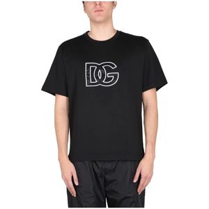 Dolce & Gabbana, Heren, Tops, Zwart, Maat: 3XL Katoen,