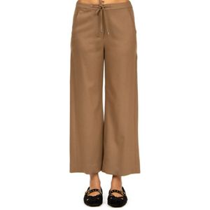 Max Mara, Dames, Broeken, Bruin, Maat: 2XS Flanel,