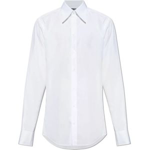 Dolce & Gabbana, Heren, Overhemden, Wit, Maat: L Katoen,