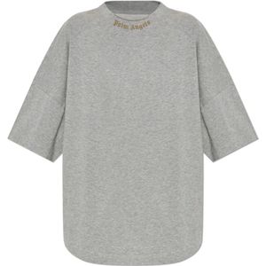 Palm Angels, Dames, Tops, Grijs, Maat: L Katoen,